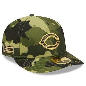 NWT Men's Cincinnati Reds New Era Camo 2022 Armed Forces Day On-Field Hat